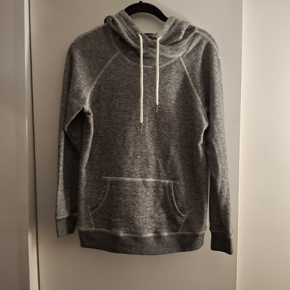 JO&CO Jeans Women's Gray Heather Pullover Hoodie with Ribbed Cuffs